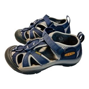 KEEN Venice H2 Hiking Waterproof Comfort Sandals Navy Blue And Grey Youth Size 1